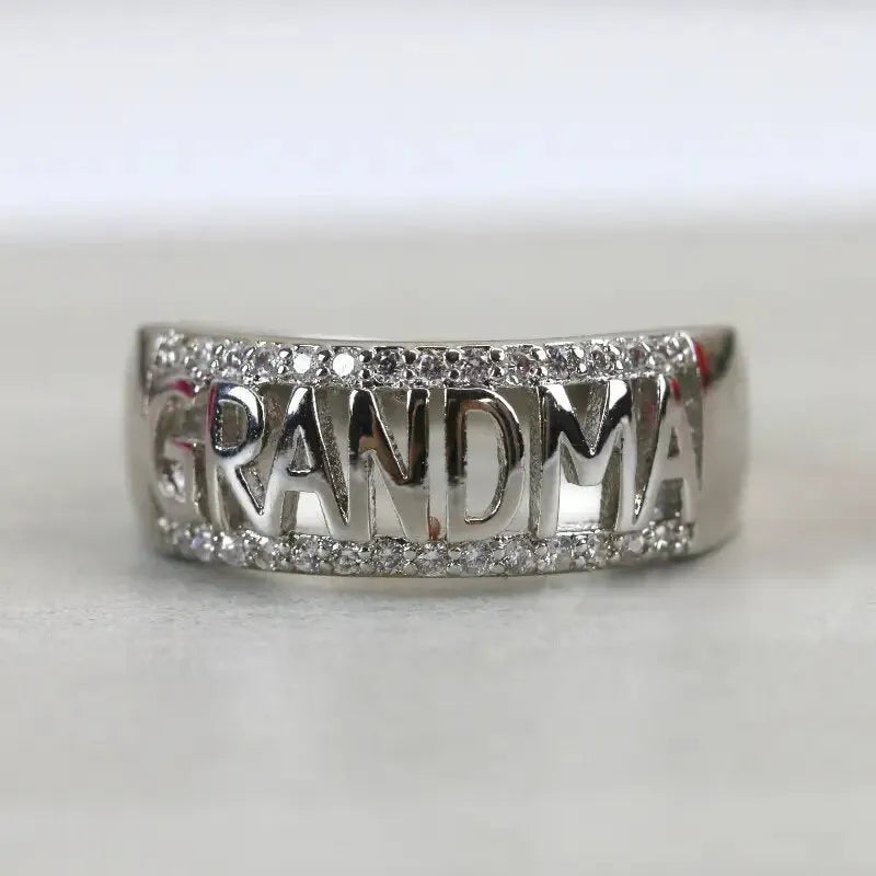 Three-row geometric round four-claw inlaid zircon ring for women in rose gold colour on copper base