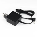 Black Hua 45W laptop adapter with American DC connector showing dimensions