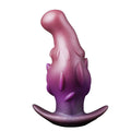 Liquid silicone adult masturbator sex toy in purple, gold, or black, showing size options S, M, L, XL.