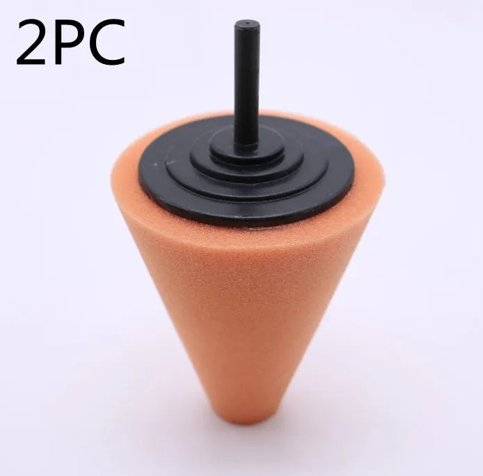 Car polishing sponge disc with net steel ring and 6mm handle, colour-coded for different abrasiveness levels