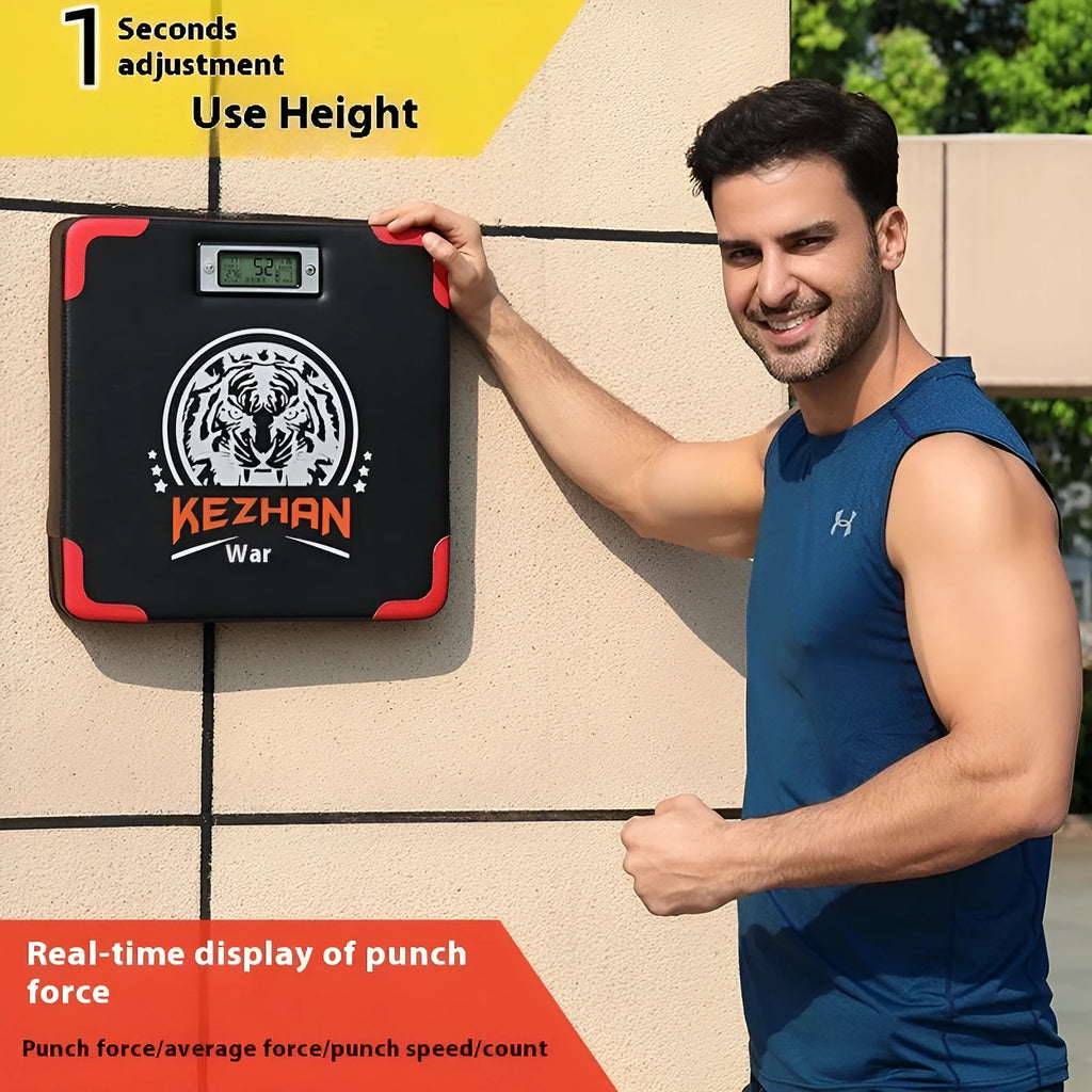 Smart hanging boxing training sandbag with dynamometer and focus mitts
