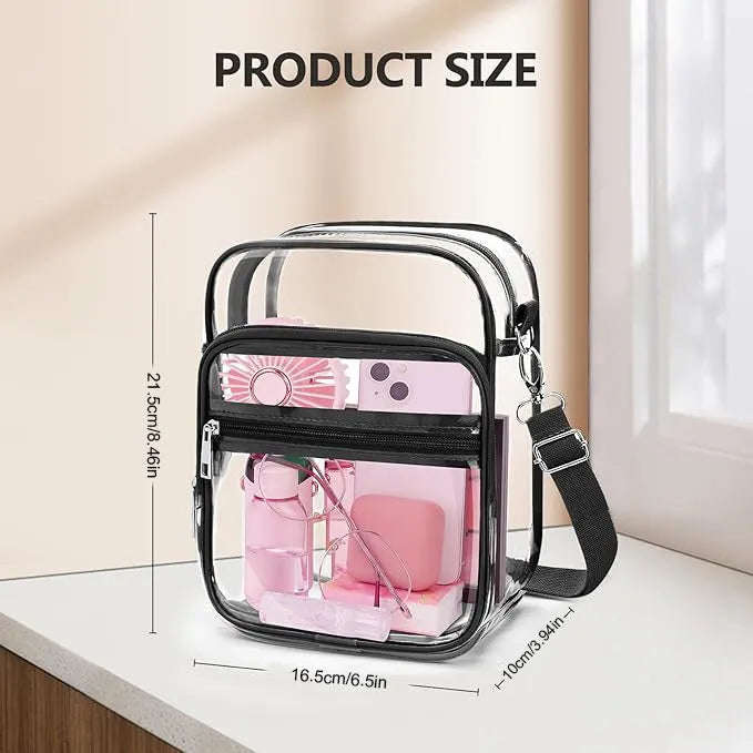 PVC waterproof crossbody bag cube style 16.5x10x21.5cm in multiple colours