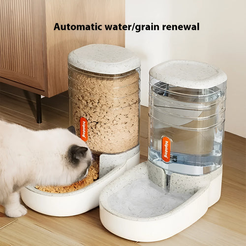 Blue automatic pet water fountain with 3.8 litre capacity for cats and dogs on a floor.