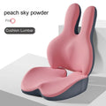 Car seat cushion and lumbar support set in five colour options including black, grey, pink, green and brown