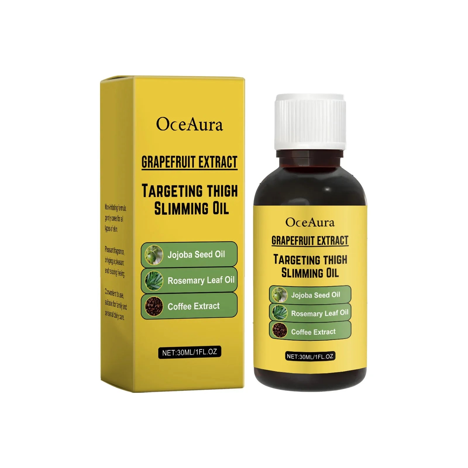 30ml body treatment oil bottle with grapefruit extract and jojoba oil for skin nourishment