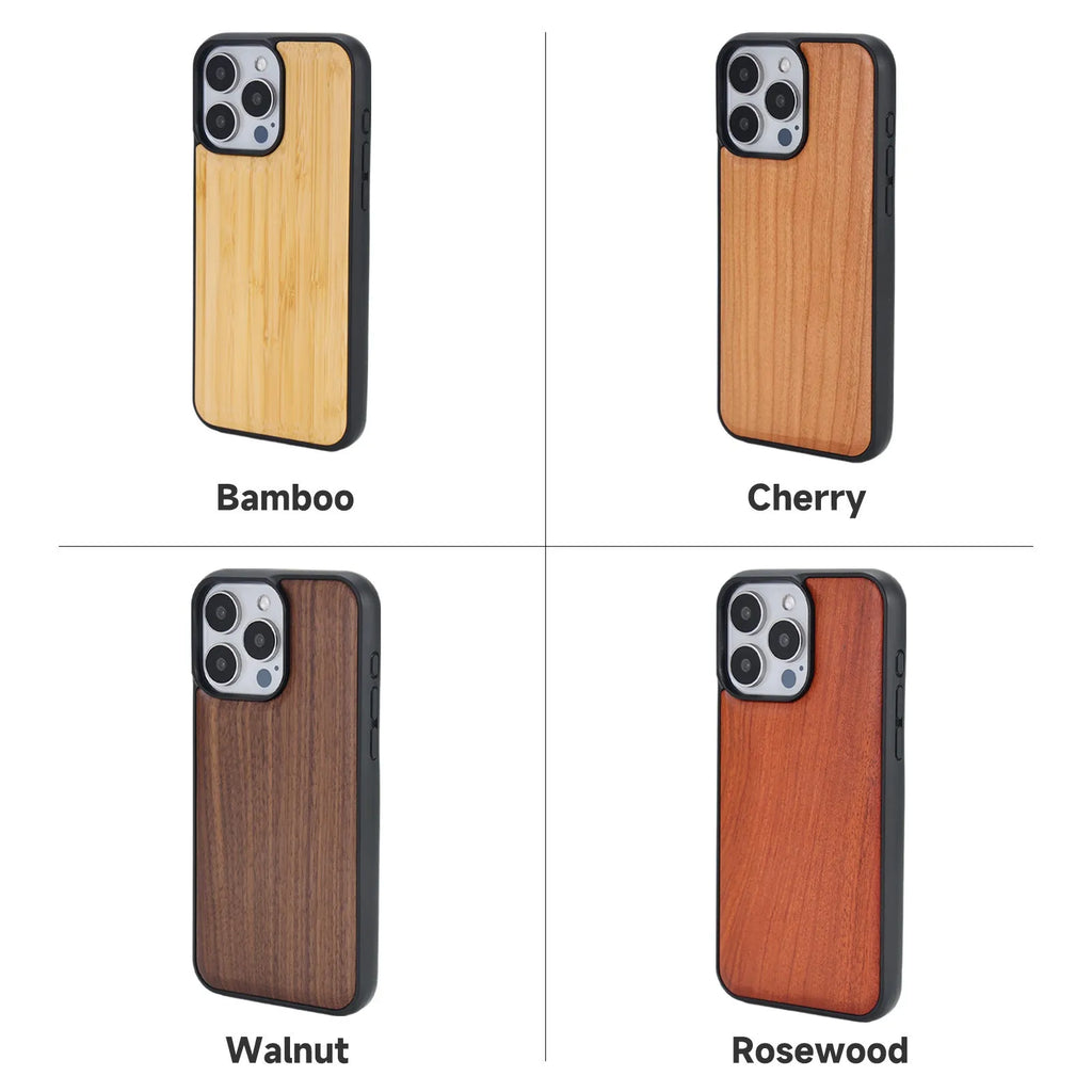 Walnut solid wood all-inclusive magnetic suction drop-resistant phone case for iPhone