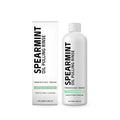 100 ml bottle of spearmint oil pulling rinse mouthwash with peppermint and clove oils.