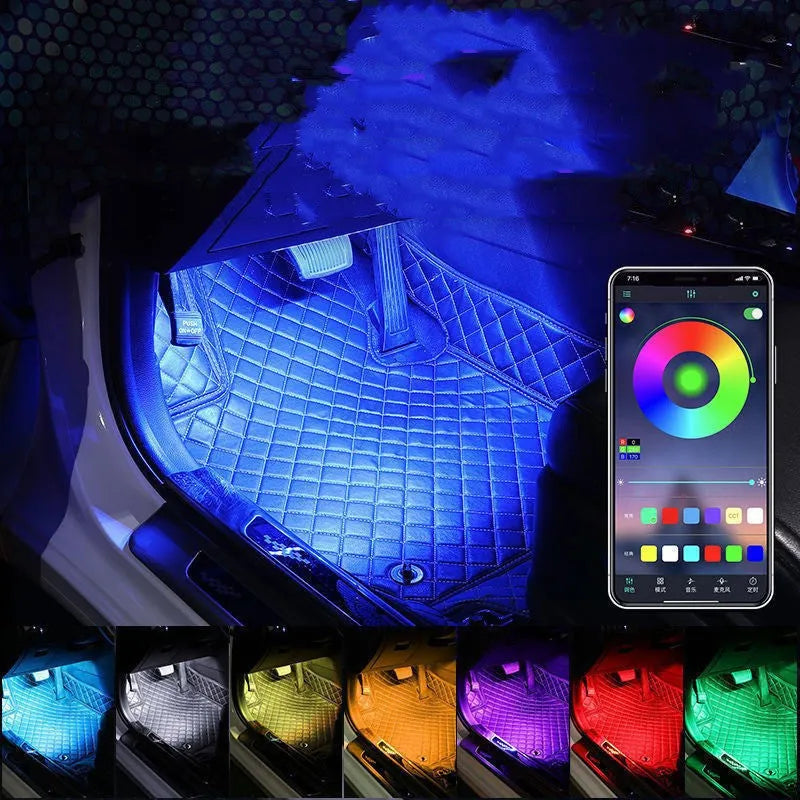 USB voice control music rhythm light for car interior atmosphere modification with 12V or 5V power options