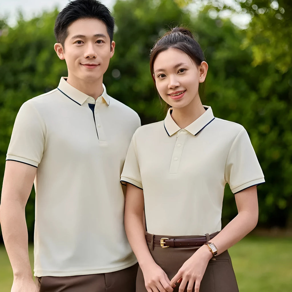 Solid colour viscose lapel short sleeve overalls on hanger showing lapel collar and short sleeve design