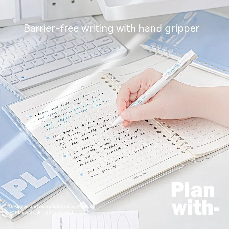A5 PVC notebook cover for spiral notebooks in white or blue colour options