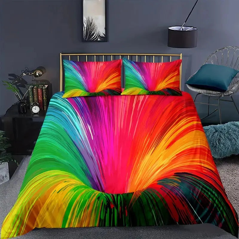 Digital printing down quilt cover suit modern simplicity 3-piece set chemical fibre single colour pattern