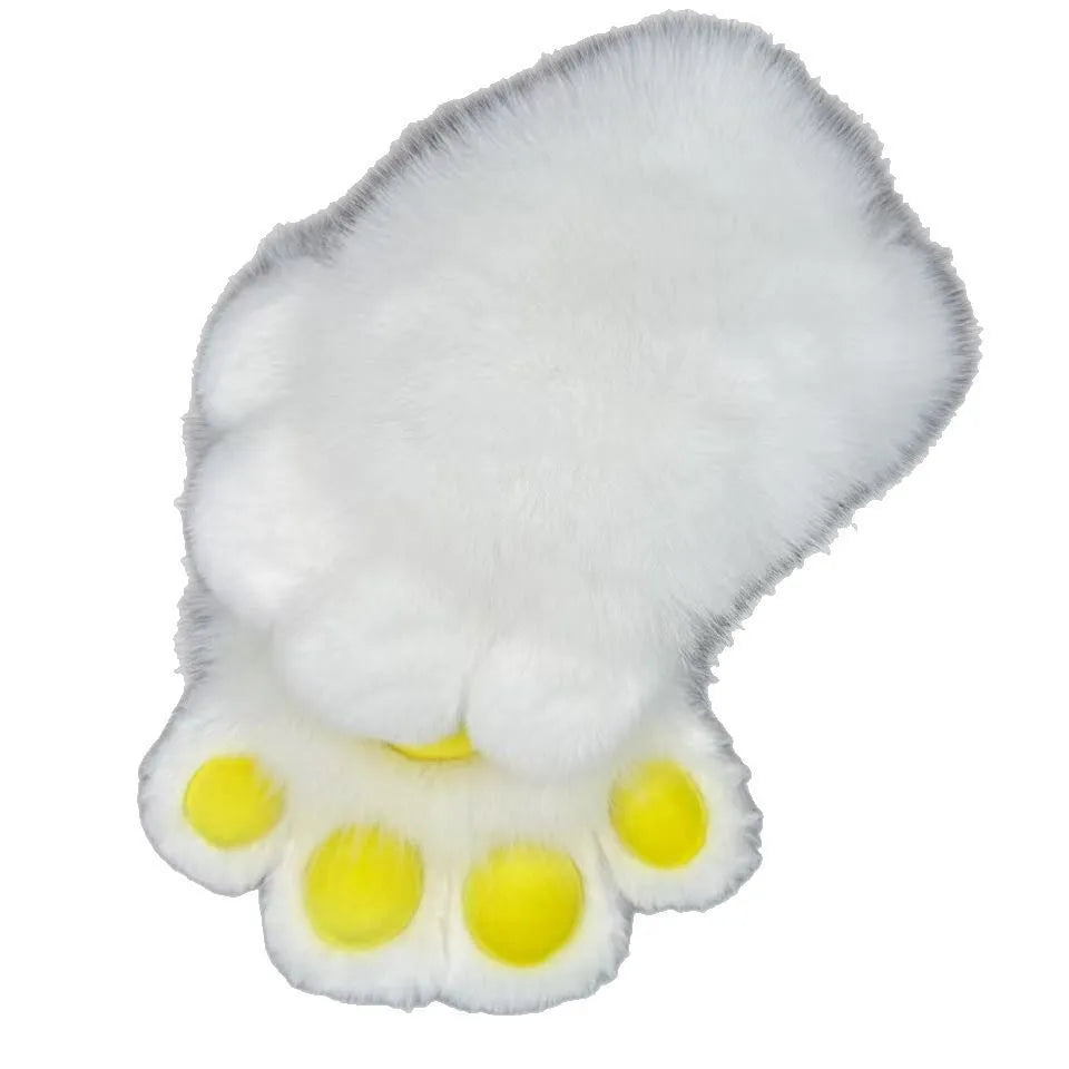 Nylon animal claw cosplay gloves showing coloured pads on fingertips in a black and blue colour combination