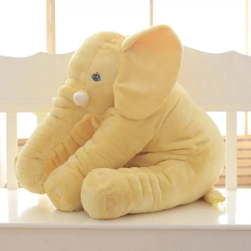 Elephant plush pillow case for babies in multiple colours with leather shell construction