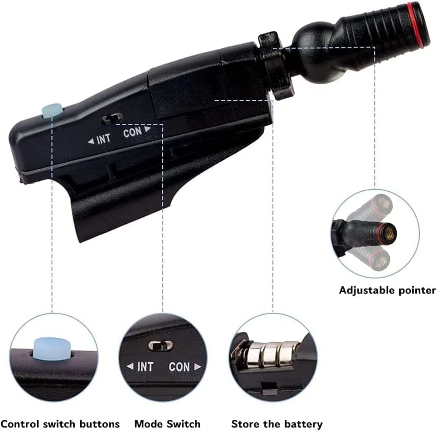 Black plastic golf putter laser aiming instrument for putting alignment practice