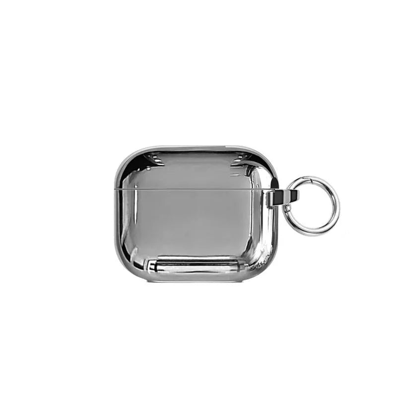 Electroplated solid colour iPhone headphone case with heart pendant attachment on a soft TPU shell.