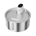 Stainless steel pet water fountain with temperature control base in black or white colour options