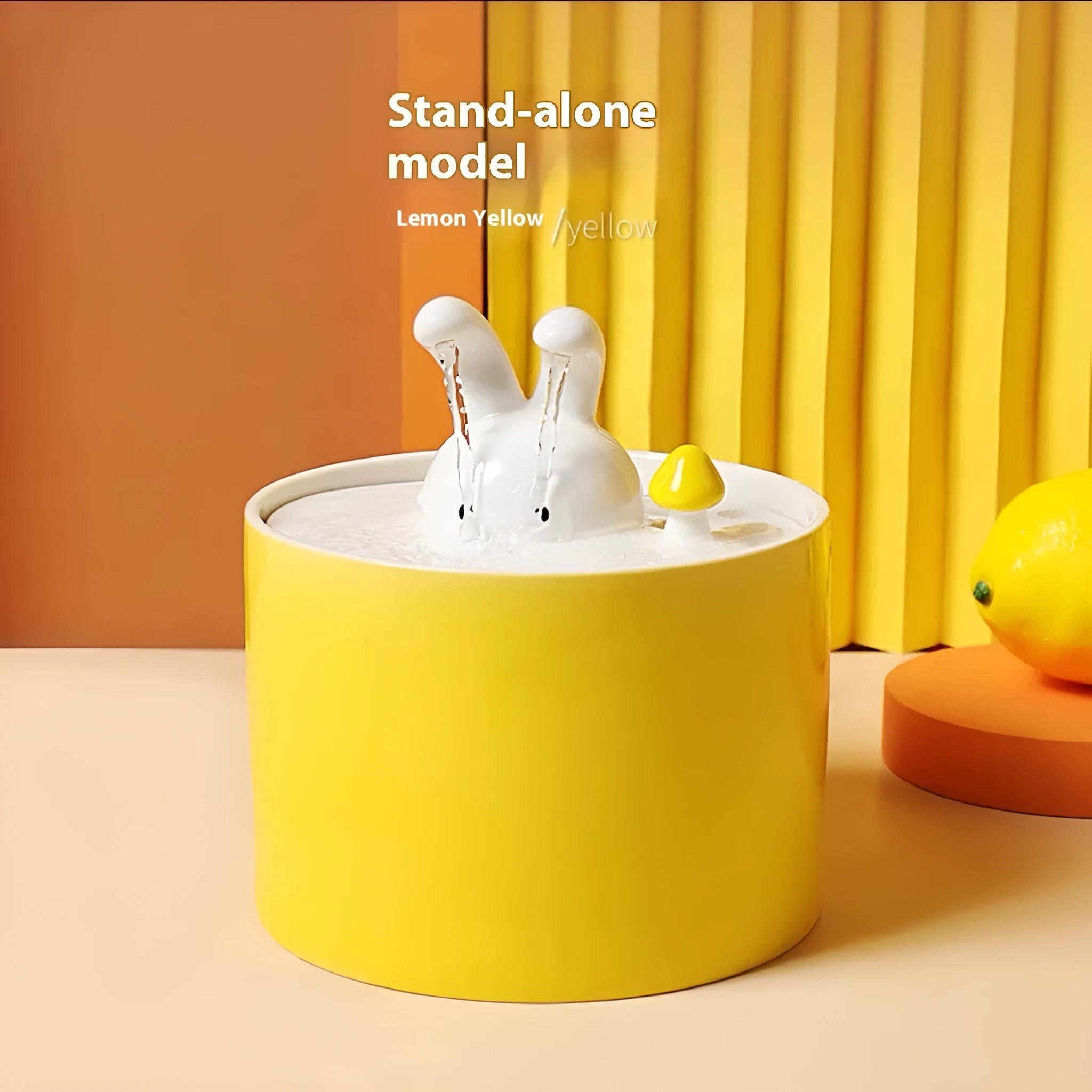 Ceramic automatic water dispenser for cats and dogs, rabbit white colour with circulating water
