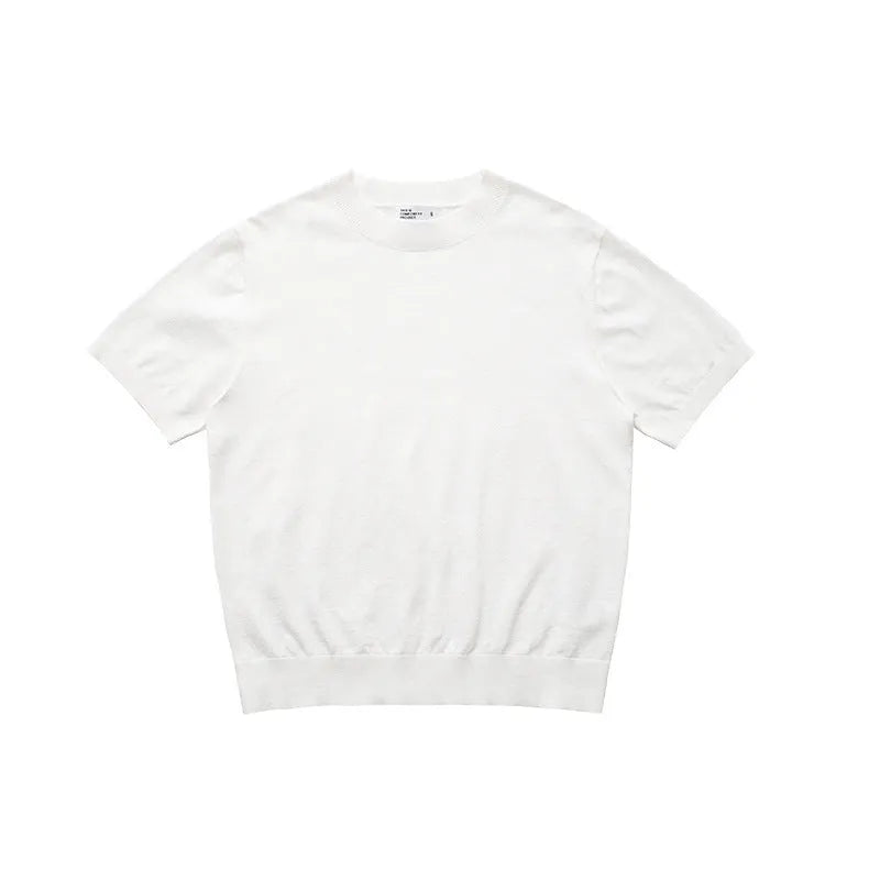 Fanio velvet short-sleeved T-shirt in solid colour with French Australian velvet fabric