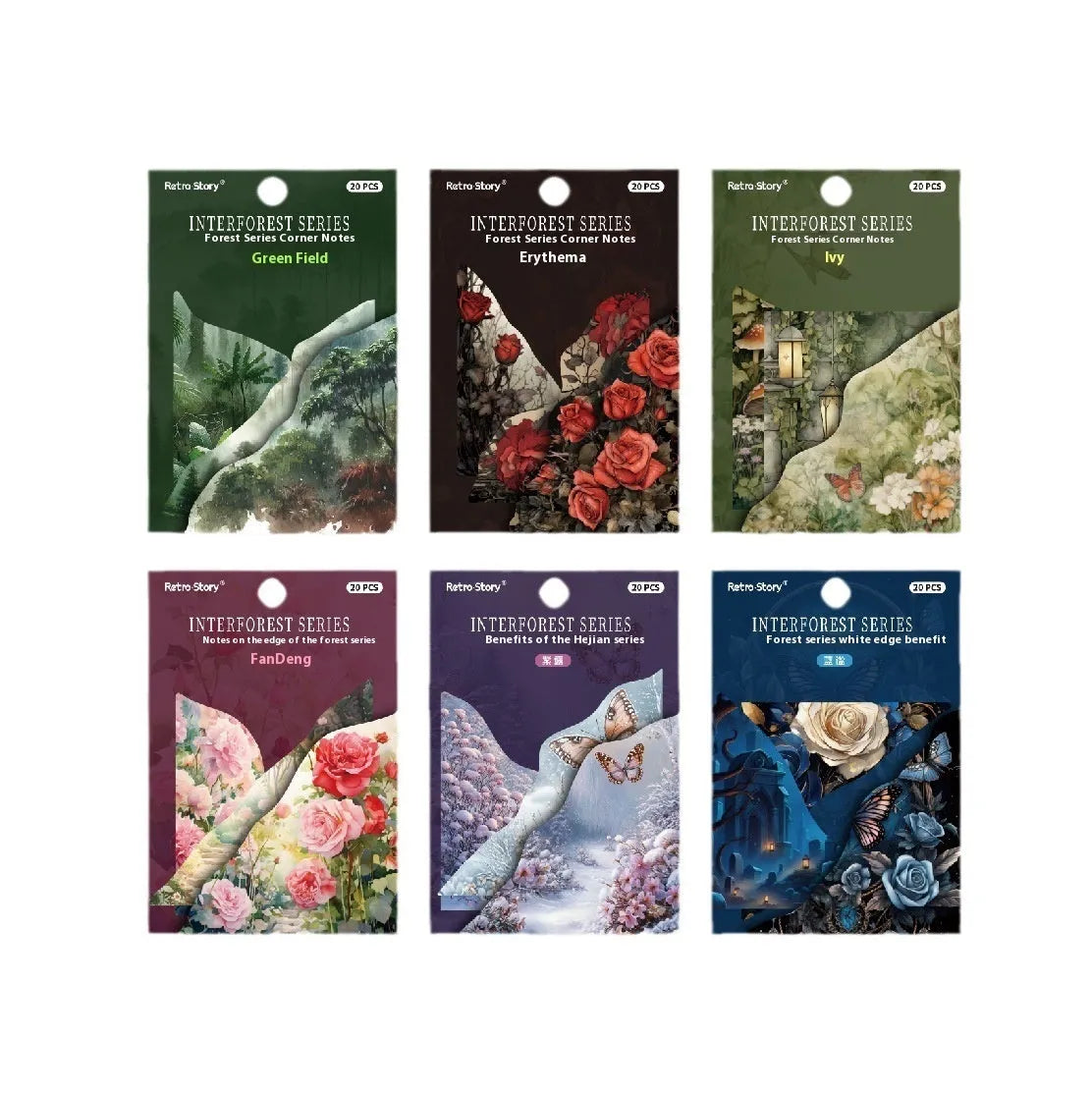 Set of modern simple light paper bookmarks in Spring Vine, pink plum, and red rose colours for DIY hand accounts
