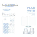 Oblique Angle artsy style A5 and B5 softcover notebooks with plaid, blue, and white cover options.