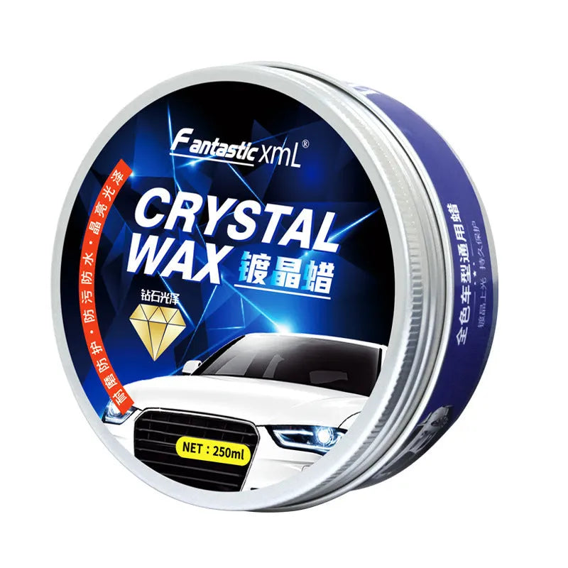 Crystal wax plating kit for car paint with solid wax sponge and towel 120g