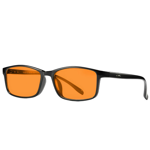 Orange anti-blue light UV glasses with full rim frame in multiple colour options