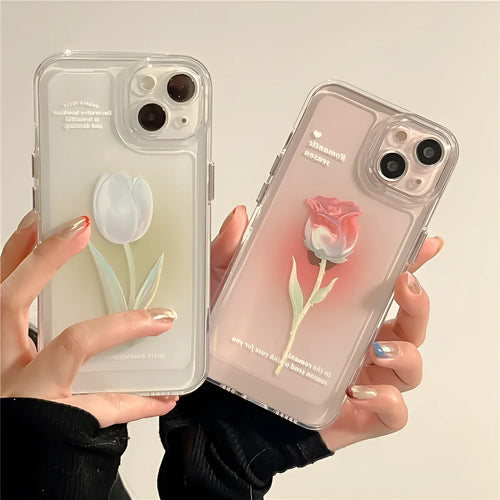 iPhone all-inclusive TPU protective case in gradient tulip colour showing edge-to-edge coverage design
