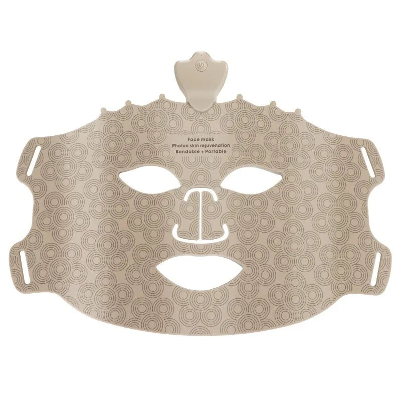 Wireless portable LED silicone face mask device with 7-colour crown lighting, 500mAh battery, in Black, Green or Brown