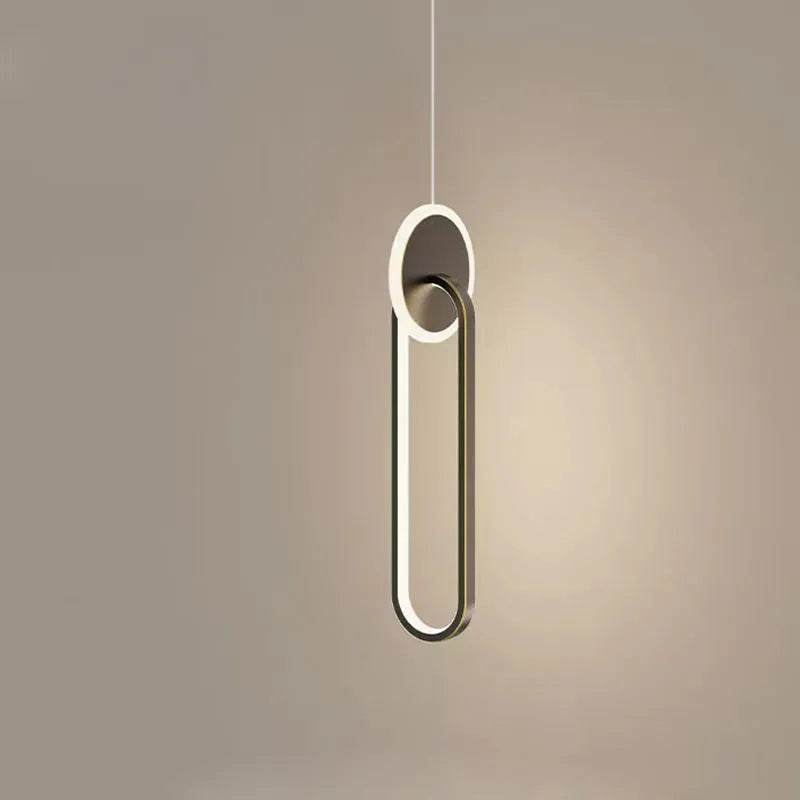 Nordic double ring fish chandelier pendant lamp in black aluminium alloy with LED light source