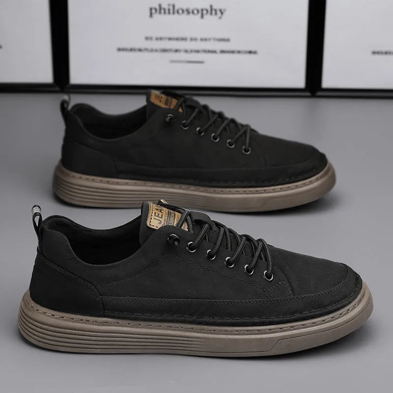 Canvas men's summer breathable casual flat shoes in gray, low top, rubber sole, sizes 39-44