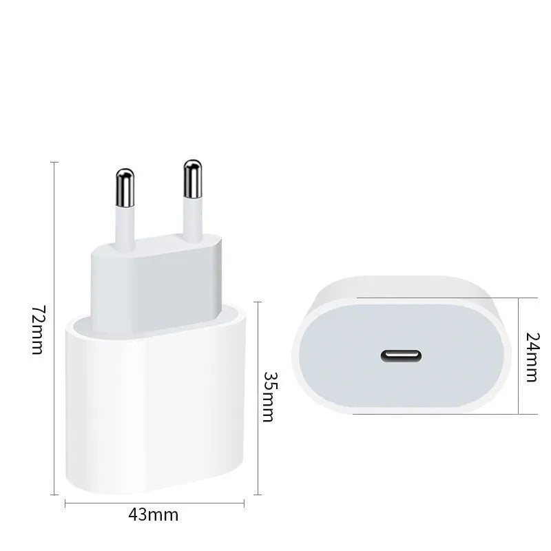 PD20W mobile phone charger with USB interface in European and American styles