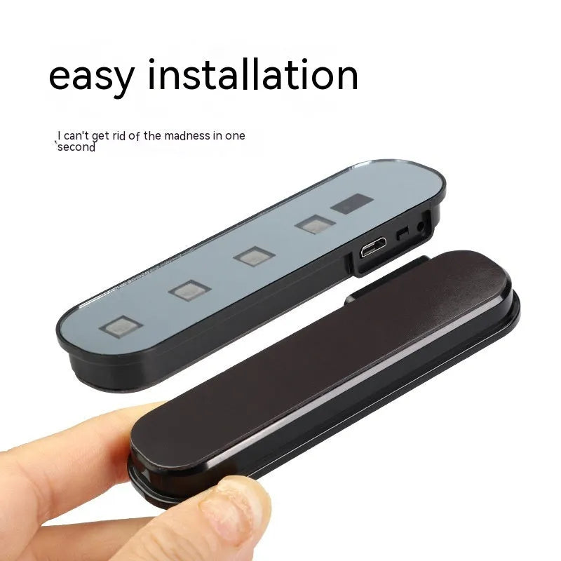 T-type colourful acrylic car door induction lamp with magnetic base attached to vehicle door