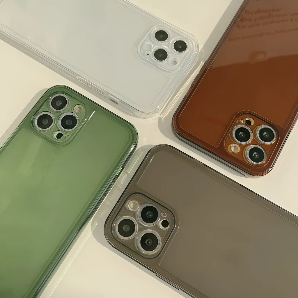 New photo frame transparent TPU phone case for iPhone 12 Pro Max showing simple pure colour design