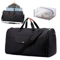 Folding dark blue Oxford cloth duffle bag with 36-55 litre capacity.