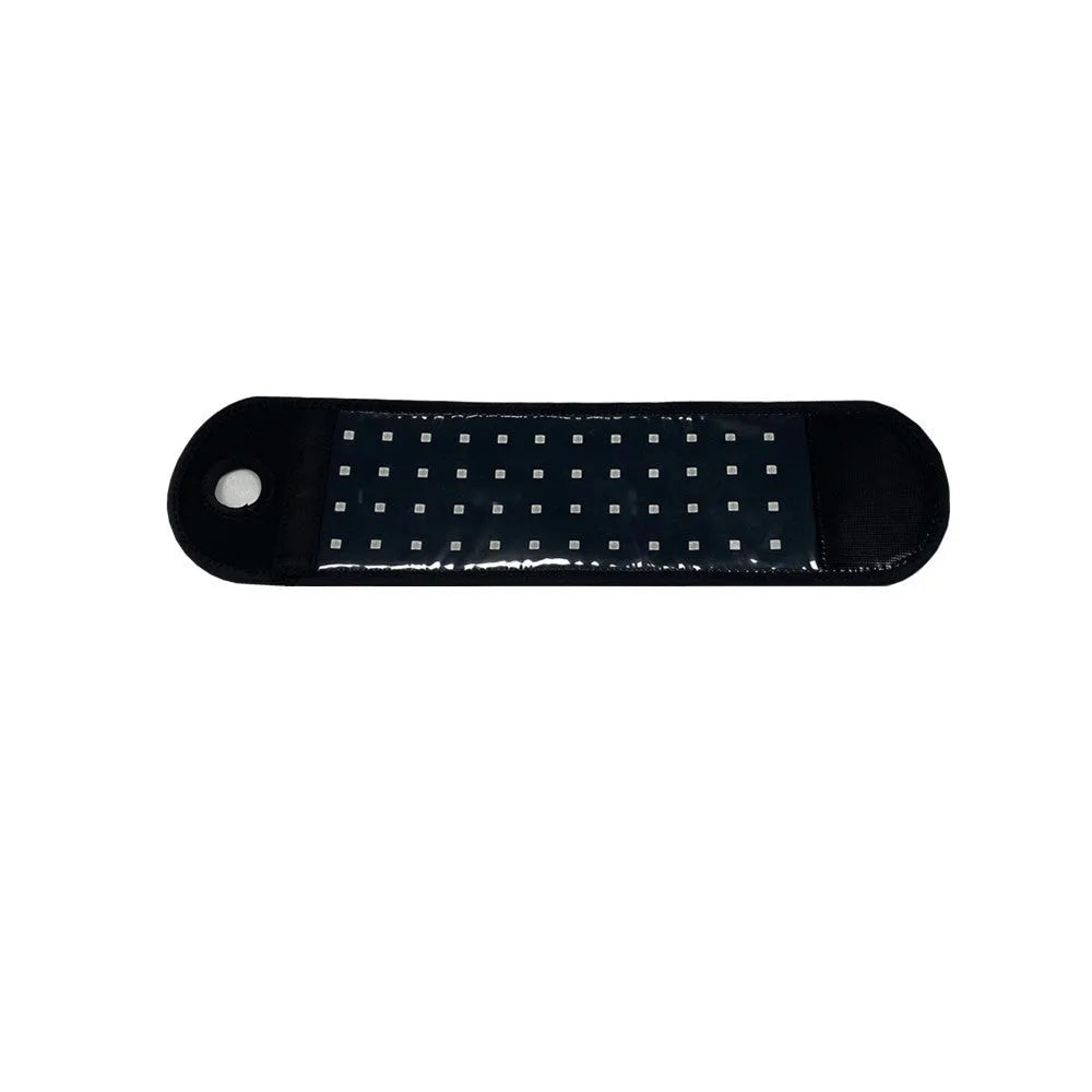 Black infrared physiotherapy wristband cloth strap with battery-powered 8W red light LEDs for home use