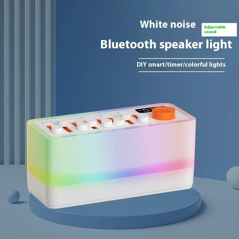 White noise sleep sound machine with Bluetooth speaker, RGB night light, and digital display, 180x73x80mm