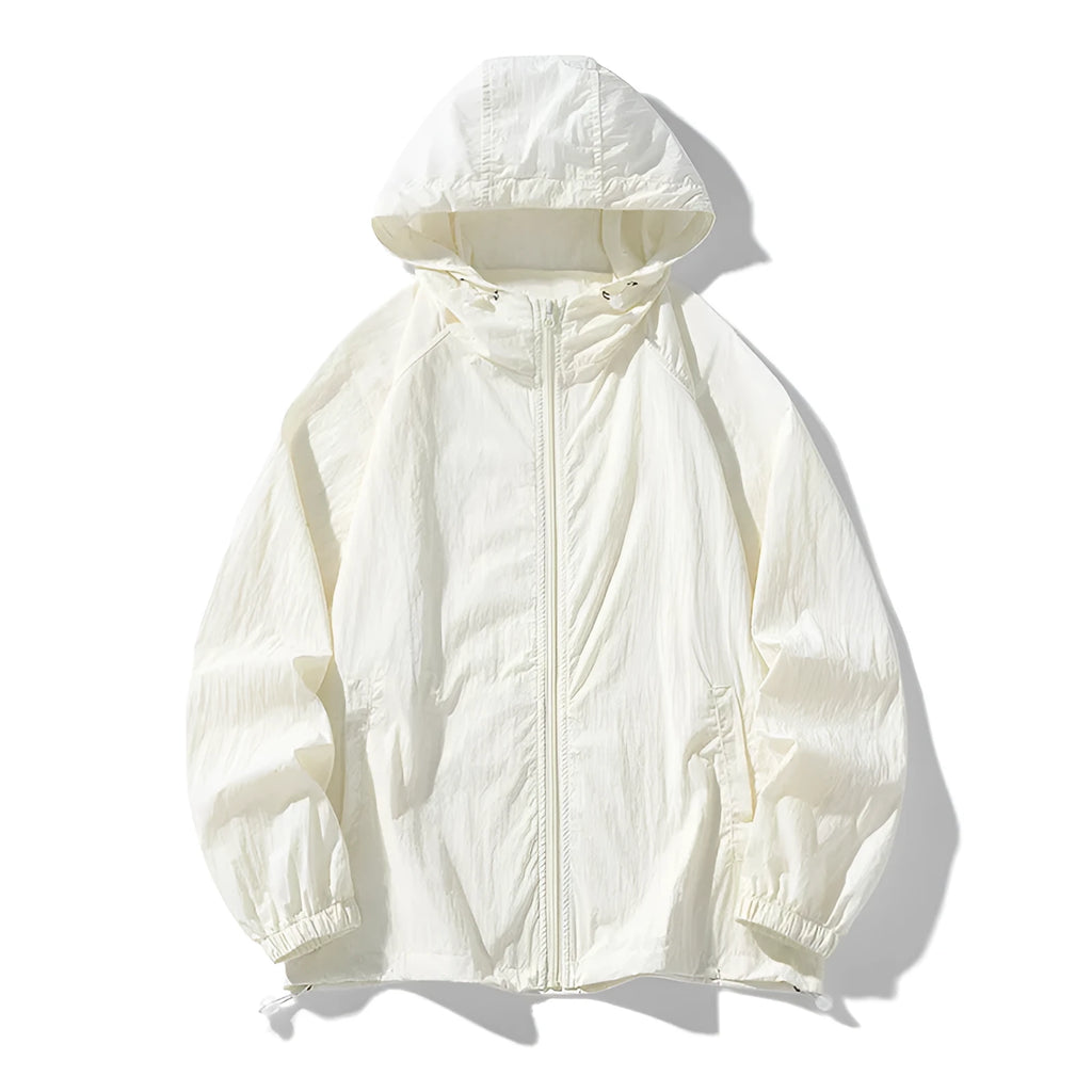 Outdoor sports coat jacket in nylon blend fabric available in multiple colours including beige, black, gray, navy blue, pink, purple, and wine red