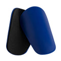 S size PU mini shin guards for sports, shown in black, white, red, and dream blue colours.
