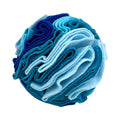 Polar fleece pet sniffing toy ball in rainbow colour for dogs, 10cm diameter, on white background