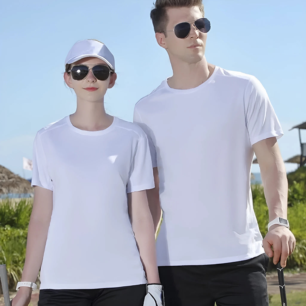 Men's round neck cotton t-shirt in black loose fit with Asian sizing