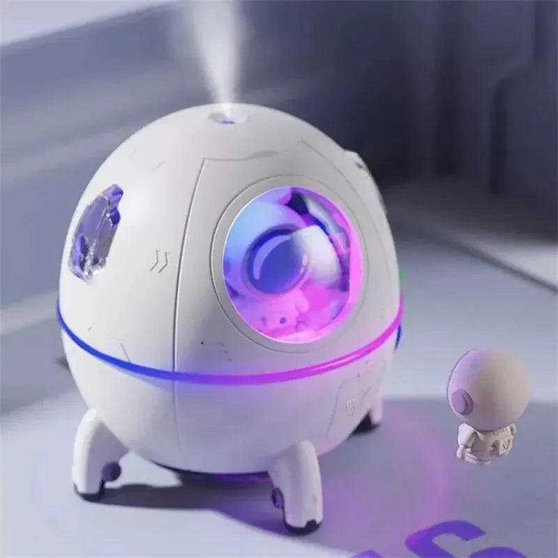 Light purple portable USB desktop humidifier with LED light and 220ml water tank