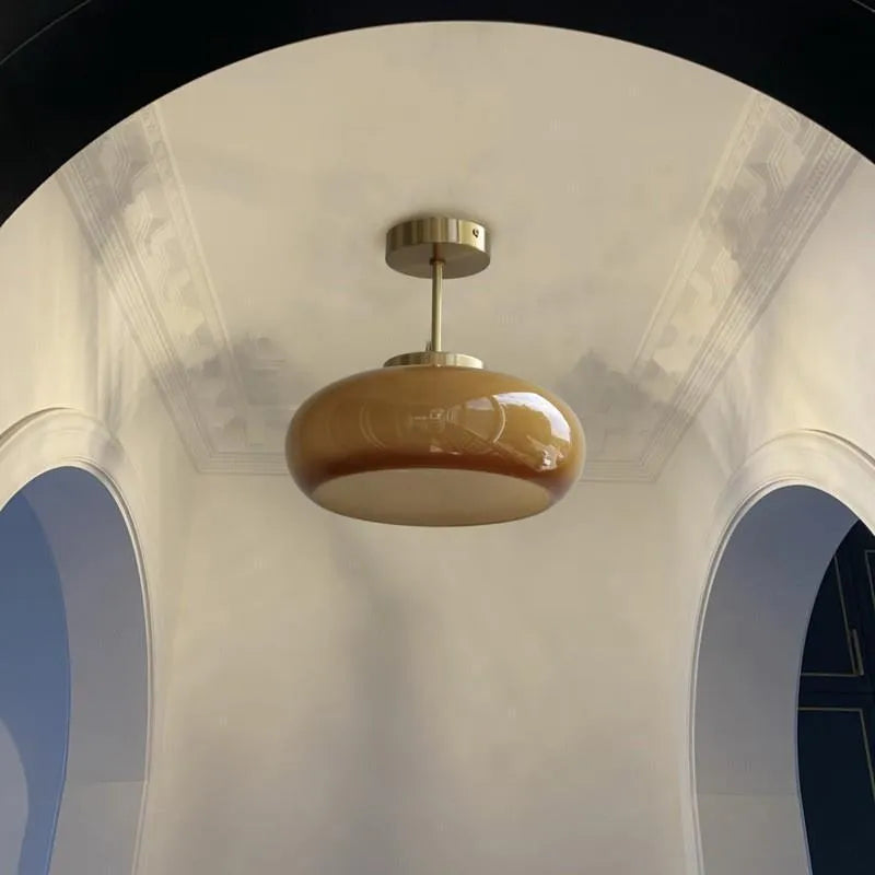 Bauhaus three headed egg tart glass pendant light in milky white retro ceiling chandelier
