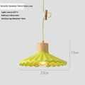 Modern simplicity cement solid wood chandelier with pink single light, resin construction, adjustable cord