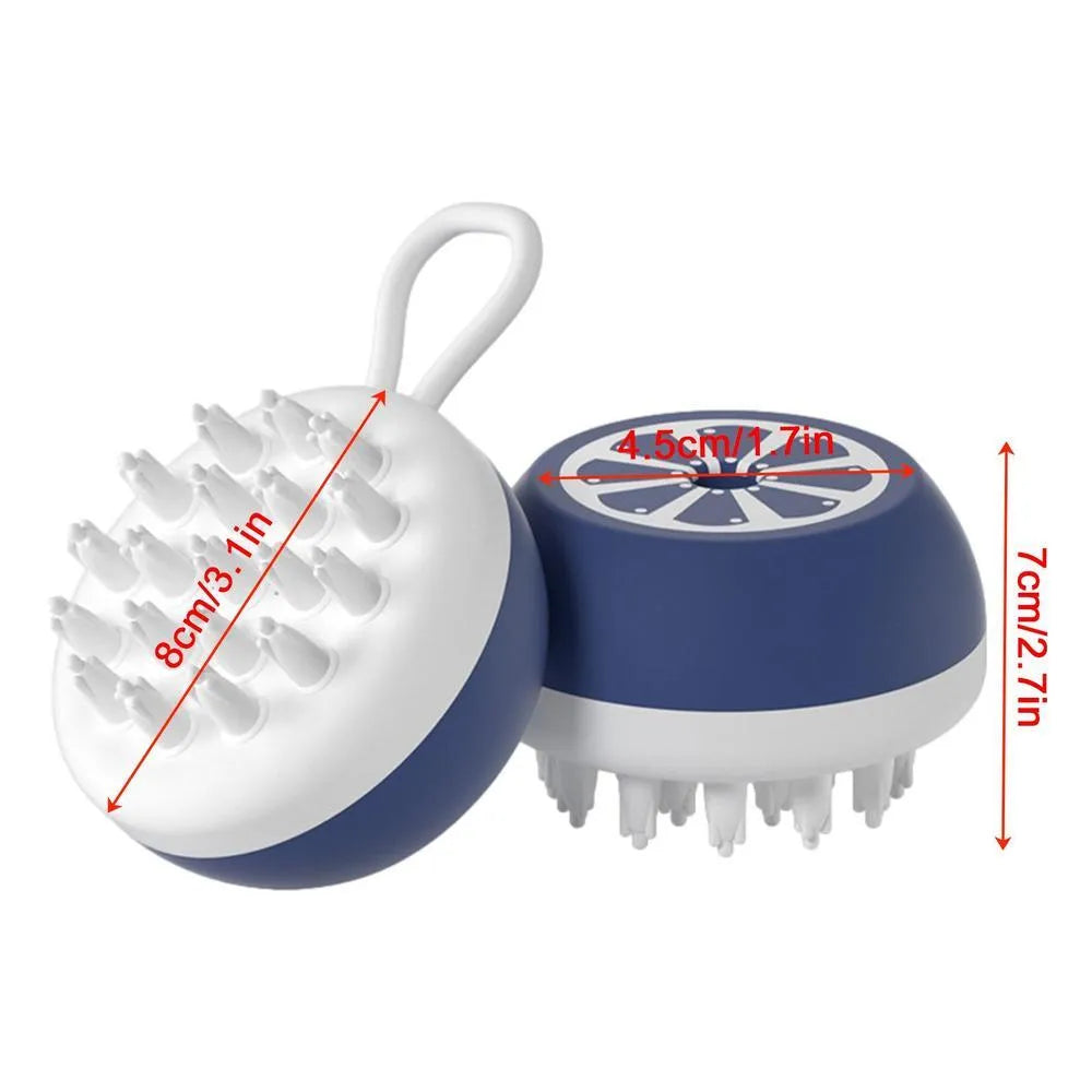 3-in-1 dog shampoo brush with silicone massage points and double-sided scrubbing head
