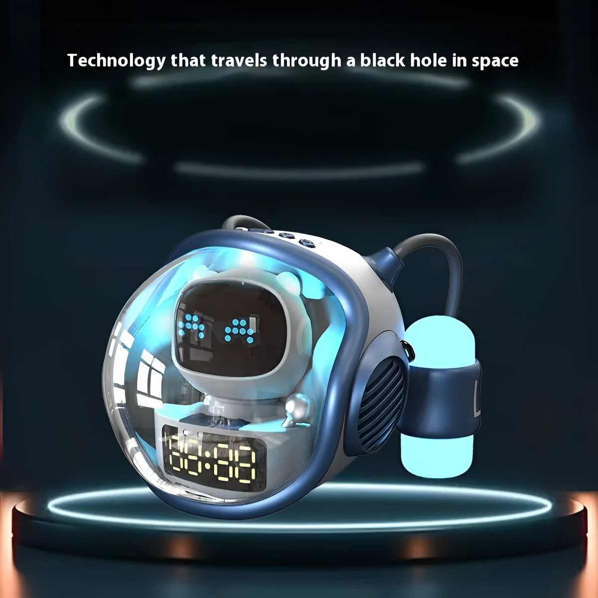 M60 spacecraft Bluetooth speaker with AI voice and rhythm light in white