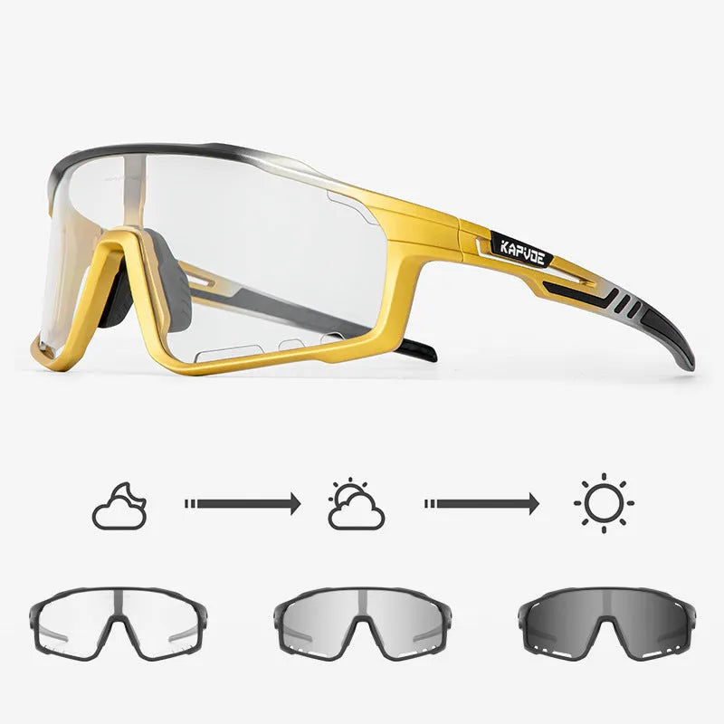 Photochromic cycling sports goggles with TR90 frame and semi-rimless design for outdoor sports