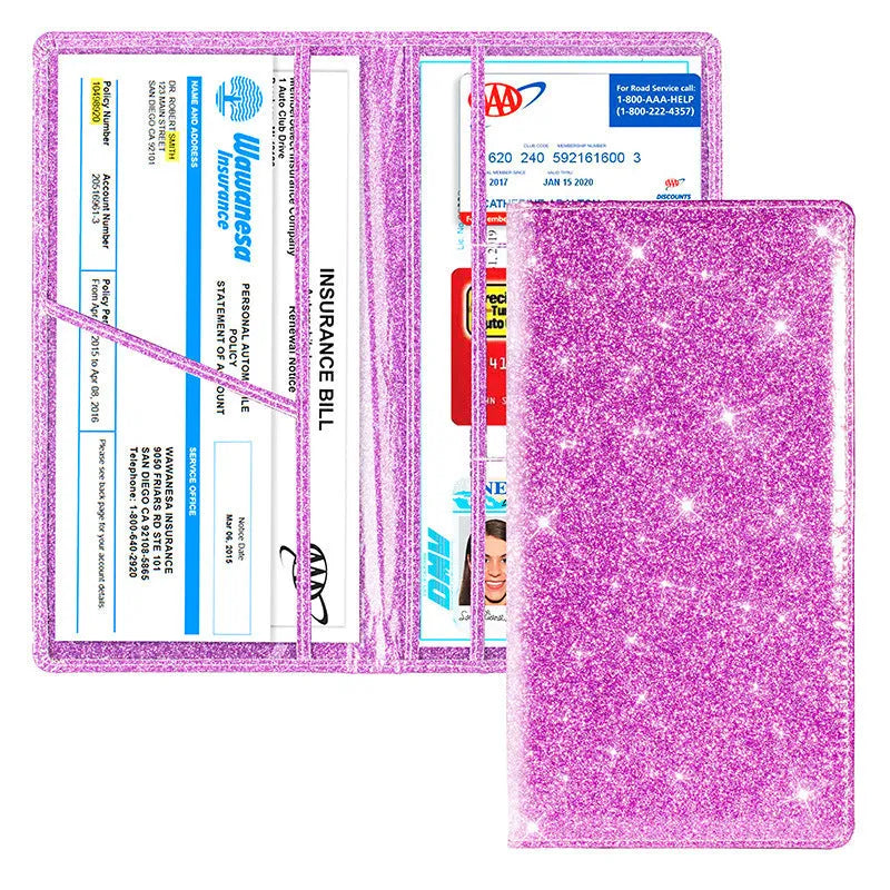 PU leather car document holder for insurance policies and registration certificates in multiple colour options