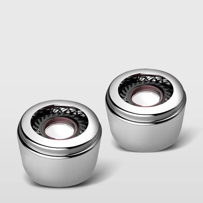 Red quad core dual dynamic metal subwoofer in-ear headphones with 3.5mm plug, microphone and 1.2m cable