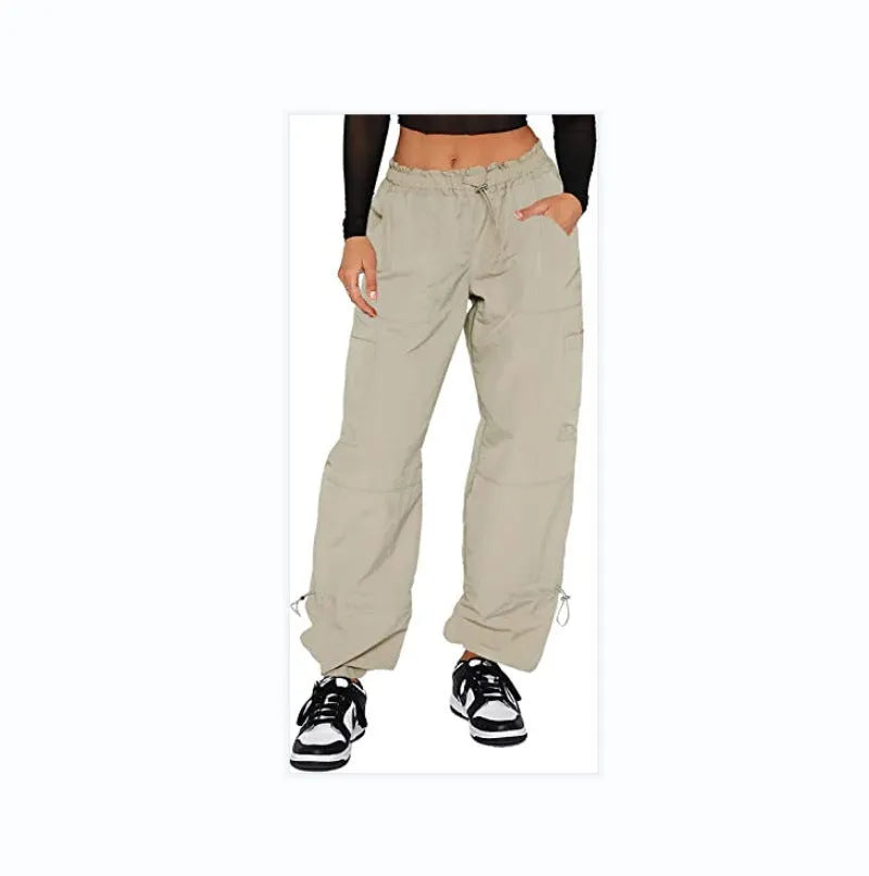 Straight-leg multi-pocket cargo casual trousers in six colour options with loose fit design