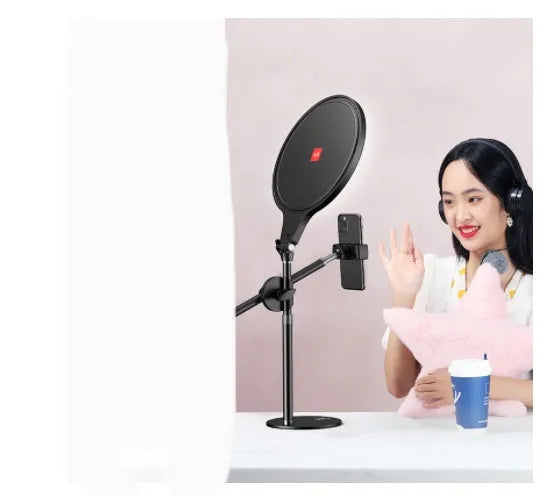 K13 desktop fill light bracket with 26cm or 35cm fill light, aluminium alloy and ABS, USB powered.